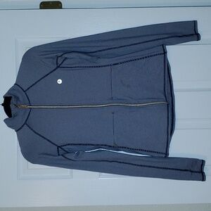 Lilly Pulitzer Luxletic True Navy Feeder Stripe Full Zip Kapri Jacket Size XS